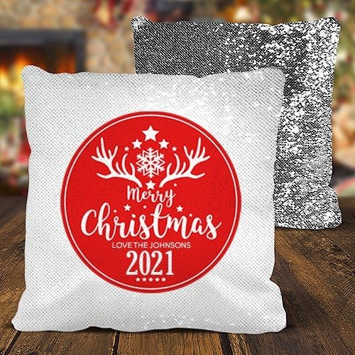 Christmas Sequin Cushion Cover
