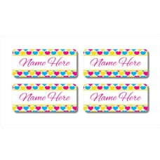 Hearts Rectangle Name Labels