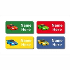 Racing Cars Rectangle Name Labels