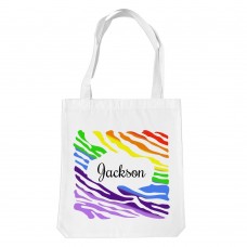 Rainbow Design White Tote Bag