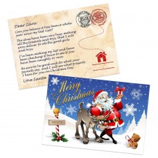 Santa & Reindeer Santa Postcard