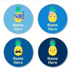 Pineapple Round Name Label