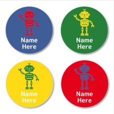 Robot Round Name Label