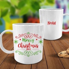 Merry Christmas White Plastic Mug