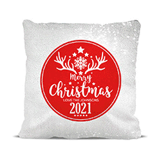 Merry Christmas Magic Sequin Cushion Cover